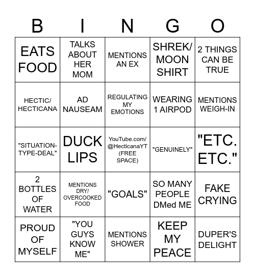 AMBERLYNN REID BINGO Card