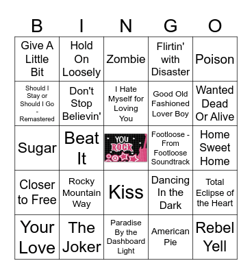You ROCK! Bingo Card