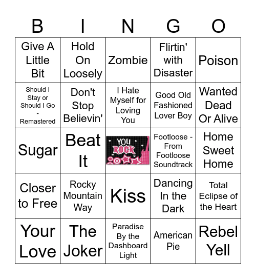 You ROCK! Bingo Card