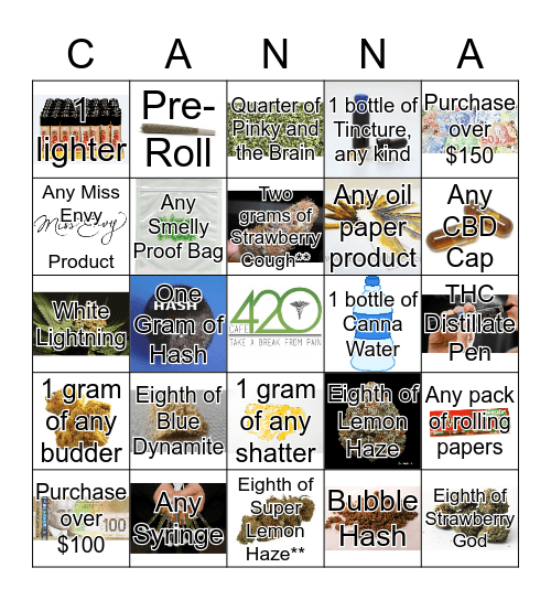 CANNA BINGO Card