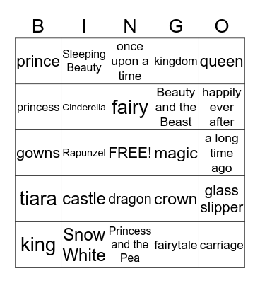 PRINCESS  BINGO Card