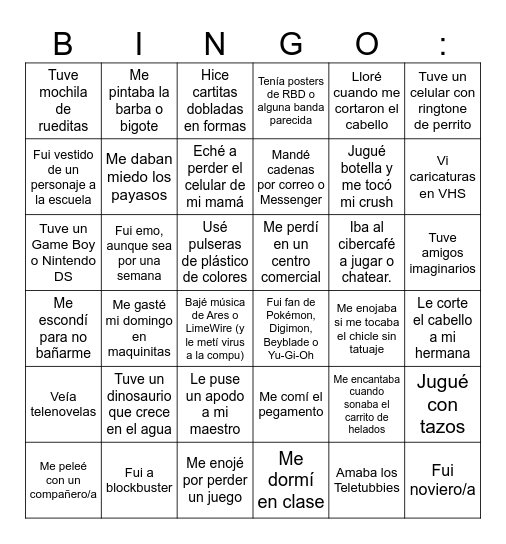 🎈Día del Niño 👧👦 Bingo Card