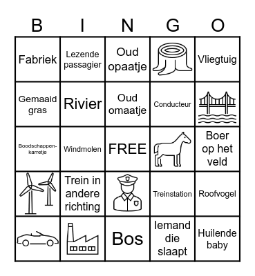 Treinbingo Wenen Bingo Card