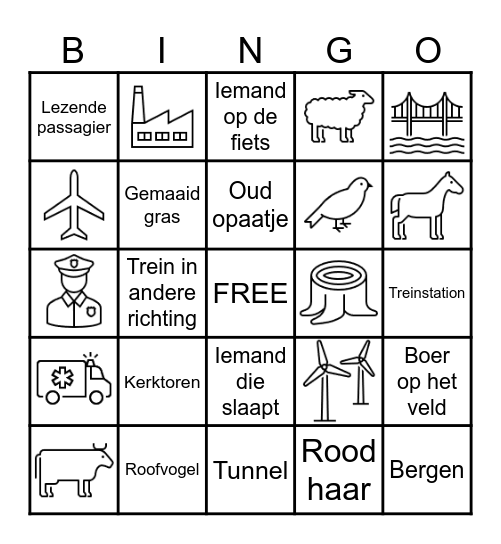 Treinbingo Wenen 3 Bingo Card