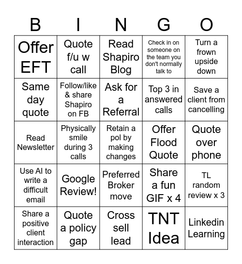 IV League Bingo Card