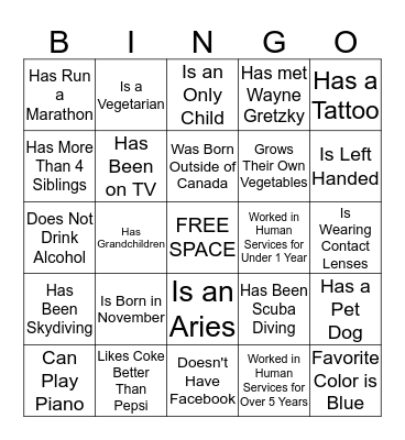 Get to Know You Bingo! Bingo Card
