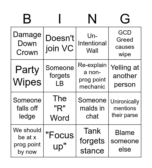 Days of Eorzia Bingo Card