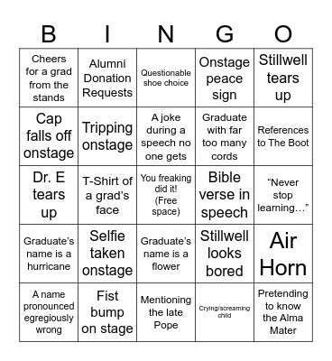 CNSL LOYNO Class of ‘25 Graduation! Bingo Card