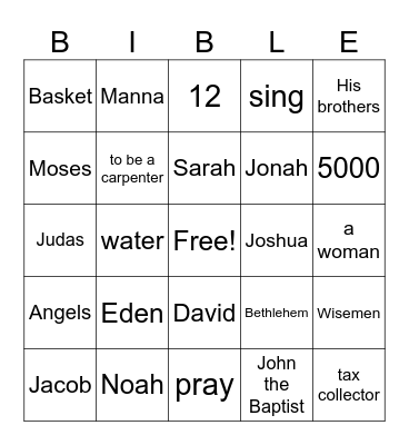 BIBLE Bingo Card