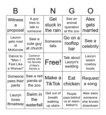 Nashville 2025 Bingo Card