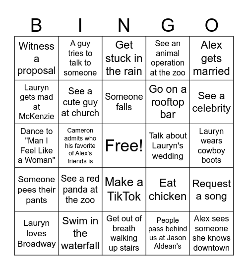 Nashville 2025 Bingo Card