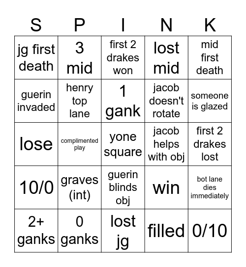 DUO QUEUEGO Bingo Card