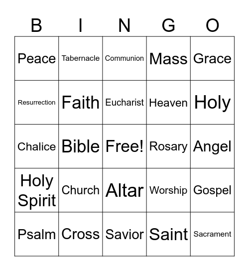 Niah's Holy Communion BINGO Card