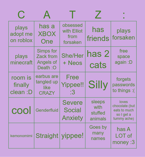 ABT MEH! Bingo Card