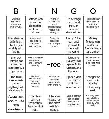 ABILITY BINGO Card