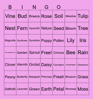 Spring Bing-O! Bingo Card
