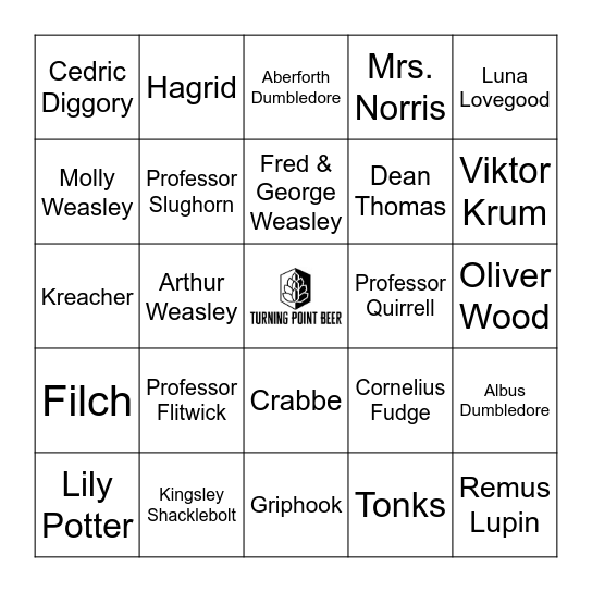 Harry Potter - Characters Bingo Card