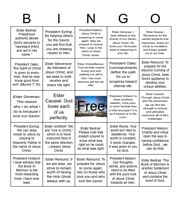 April 2025 General Conference Bingo Card