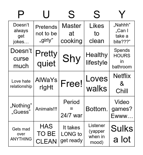 WOMEN STEREOTYPES Bingo Card