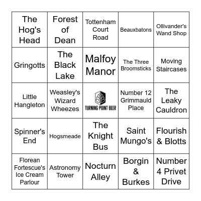 Harry Potter Bingo - Places Bingo Card