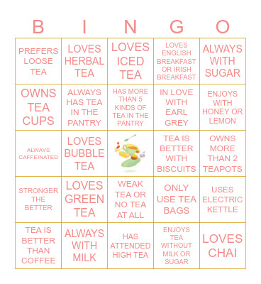 TEA PARTY Bingo Card