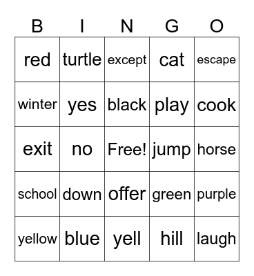 READING BINGO Card