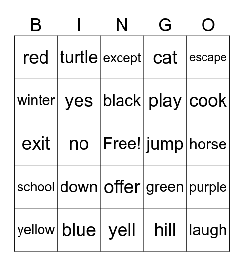 READING BINGO Card