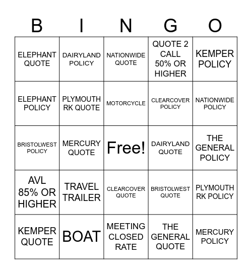 APPLE  BINGO Card