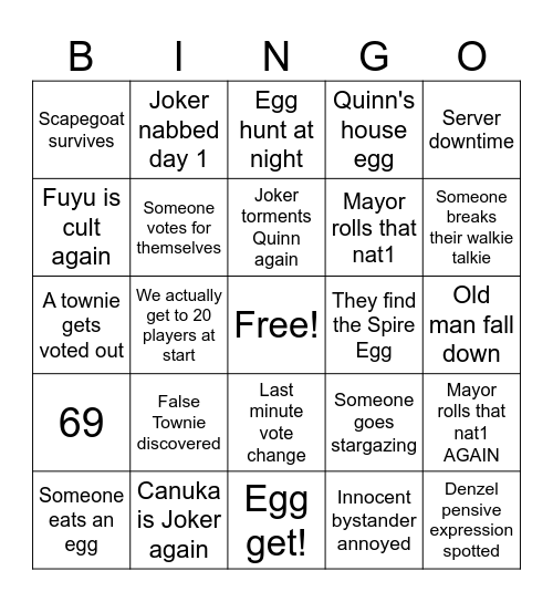 Soupston Round 3 Bingo Card