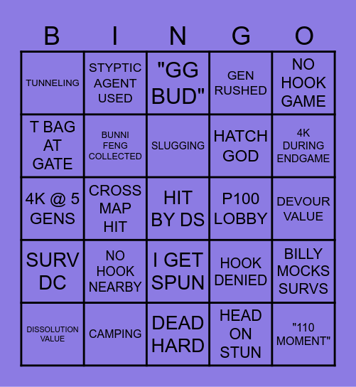 killer Bingo Card
