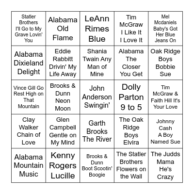 COUNTRY - VOL. 2 Bingo Card