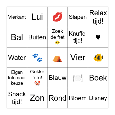 Fretten Pret Bingo Card