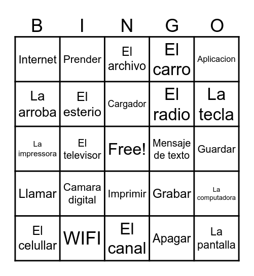 La tecnologia Bingo Card