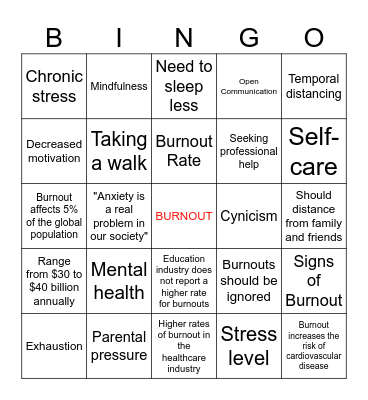 You Care A Lot...Take Care Of You! Bingo Card