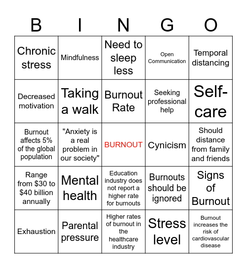 You Care A Lot...Take Care Of You! Bingo Card