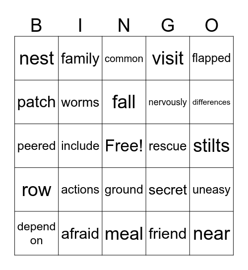 Little Flaps Learns to Fly Bingo Card