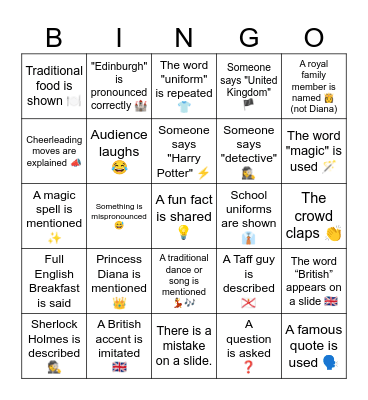 Presentation Bingo Card