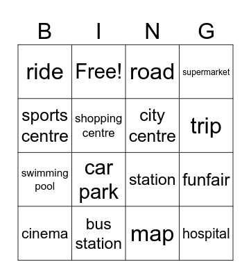 Unit 8 Vocabulary Bingo Card