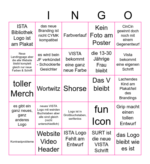 Alignment Bingo Card