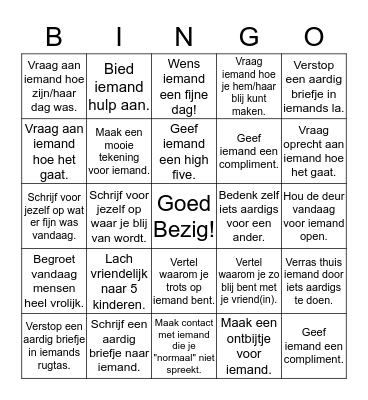 HAPPY KIDS FOR LIFE Bingo Card