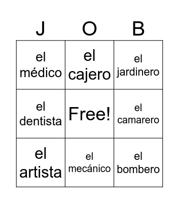 Job Bingo Card