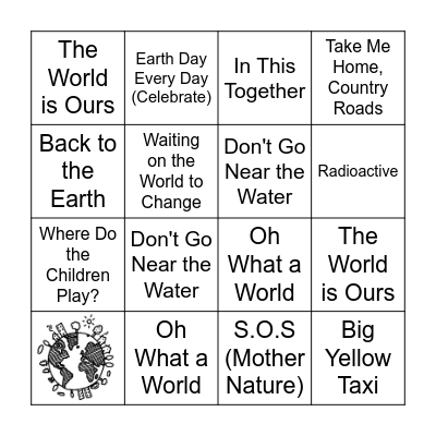 Earth Day Music Bingo Card