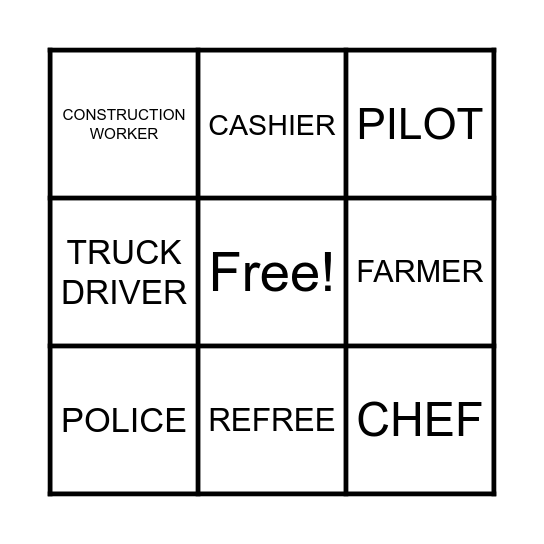 Sound Bingo Card