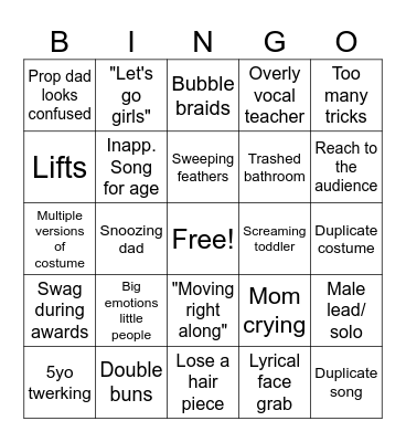 Comp Season 2025 Bingo Card