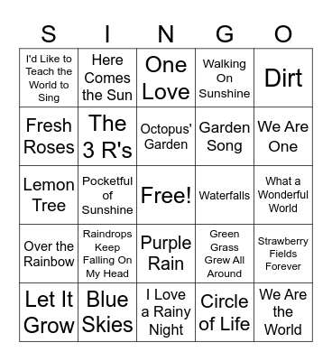 SINGO! Earth Day Edition Bingo Card