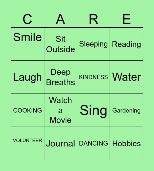 SELF CARE BINGO Card