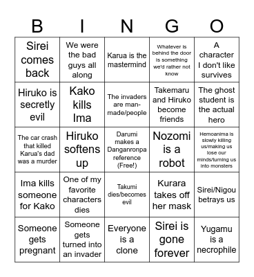 The Hundred Line BINGO Card