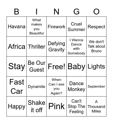 Disco Bingo! Bingo Card