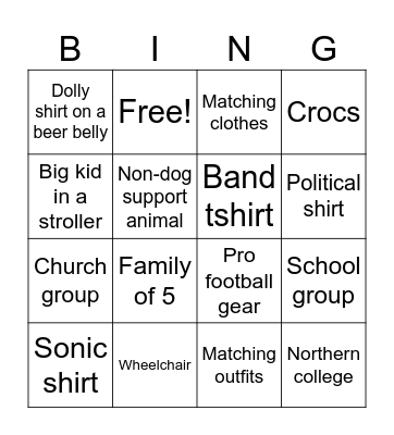 Dollywood Bingo Card