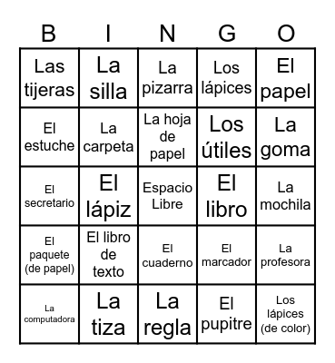 Entre Culturas 1: U1 Bingo Card